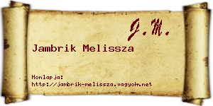 Jambrik Melissza névjegykártya